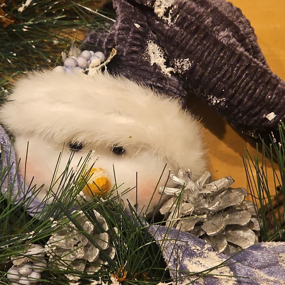 Festive Shimmering Snowman Wreath
